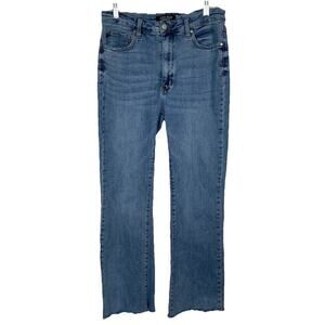 Judy Blue Jeans Women's Size 13/31 Blue Straight Leg Raw Hem Comfort Stretch